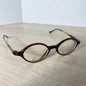 Kata Oval Eyeglasses Brown Gold Frames Only 48-18-135